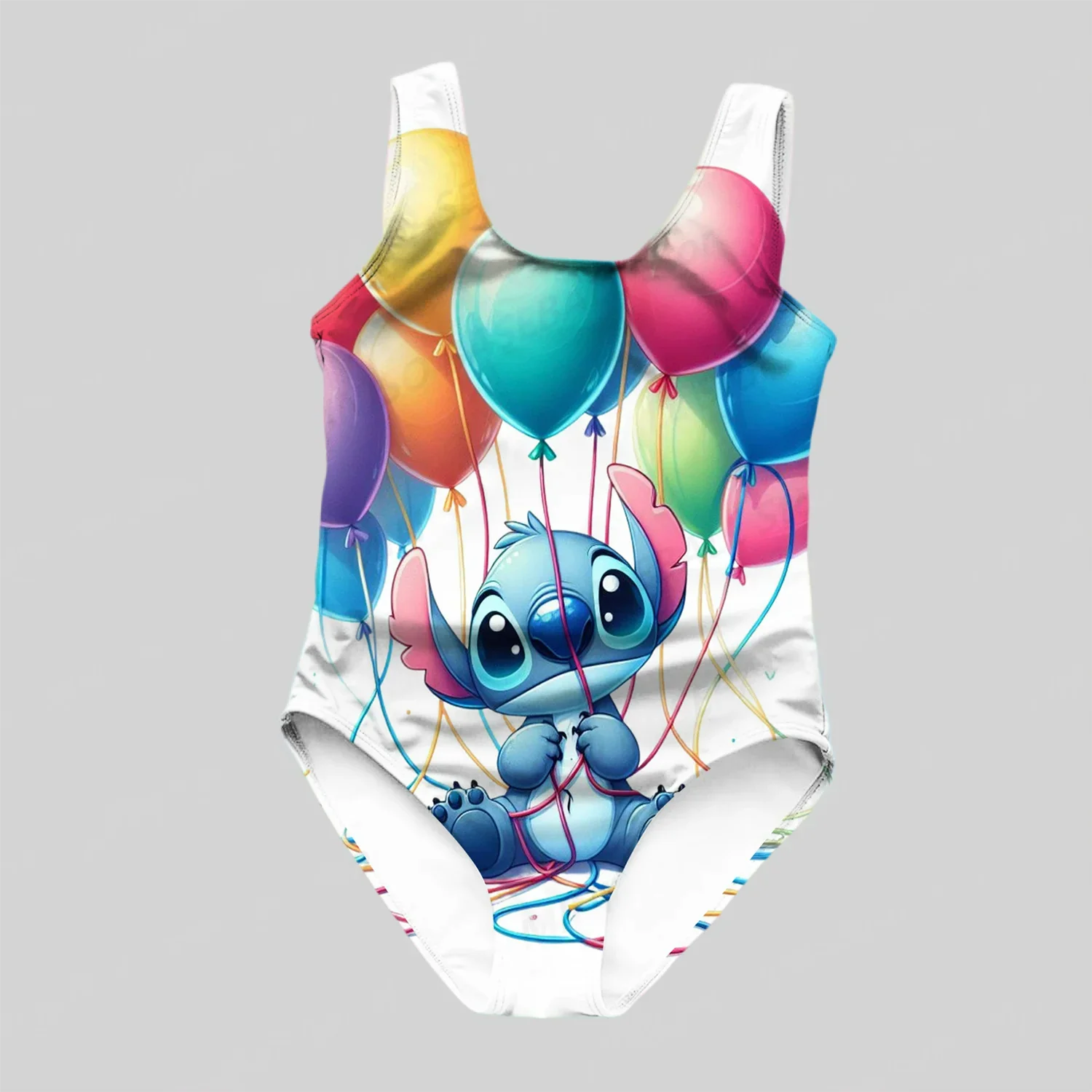 MINISO Disney Girls and Women Swimwear Cartoon Print Swimsuit Blue Pink Stitch Love Kids and Adult Fashion Summer New Arrival