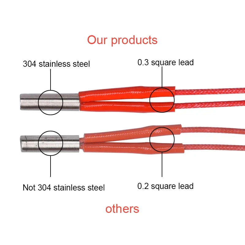 

1M 12V 30W/12V 40W 24V 30W/40W Ceramic Cartridge Heater 6*20mm For Mendel Reprap Extruder 3D Printer Parts Heating Tube