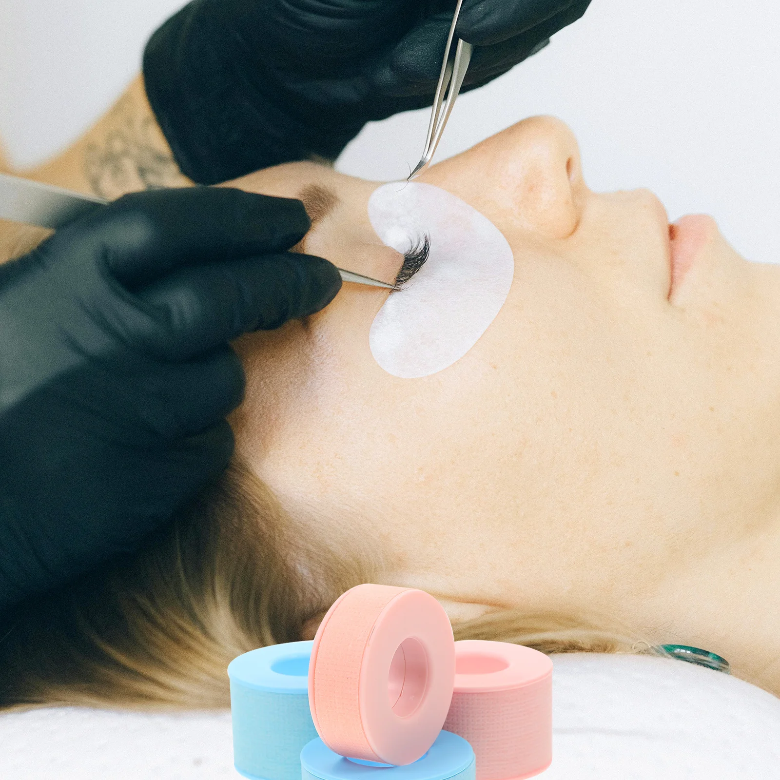 4 قطع من أشرطة تمديد الرموش، شريط لاصق قابل للتنفس، سهل الاستخدام، إزالة شريط تمديد الرموش لمستلزمات المكياج المنزلية في الصالونات #5