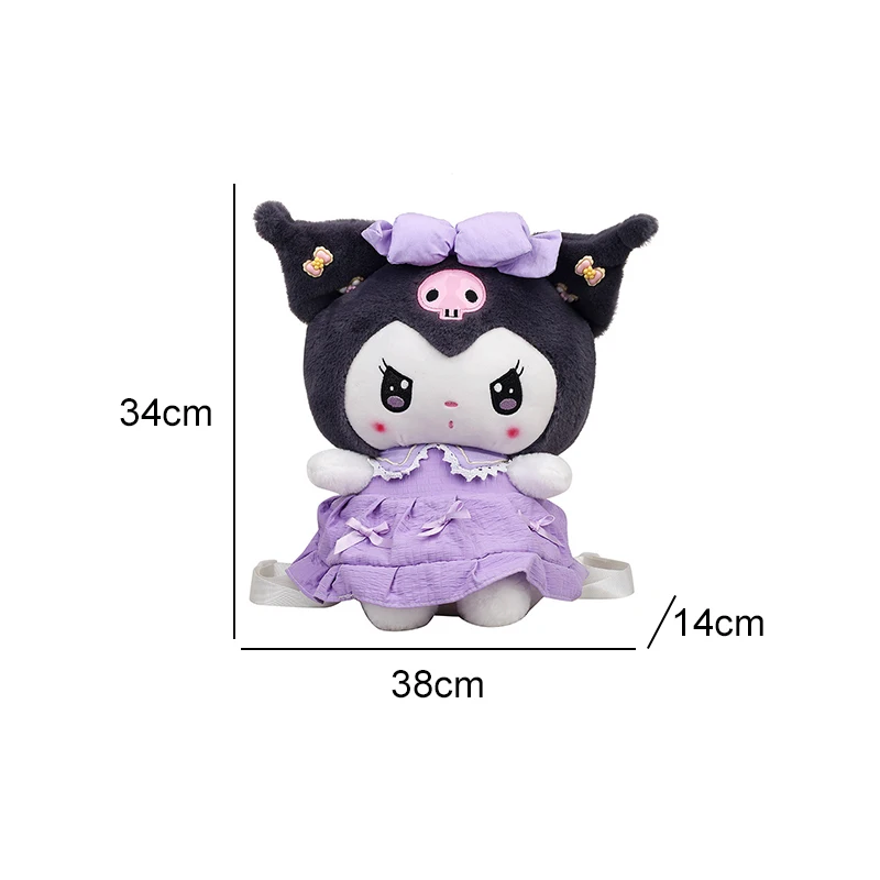 Sanrioed Anime Kuromi My Melody Plecak Śliczna portmonetka Torba na klucze Kreskówka Pluszowa lalka Torba na ramię Prezent dla przyjaciela