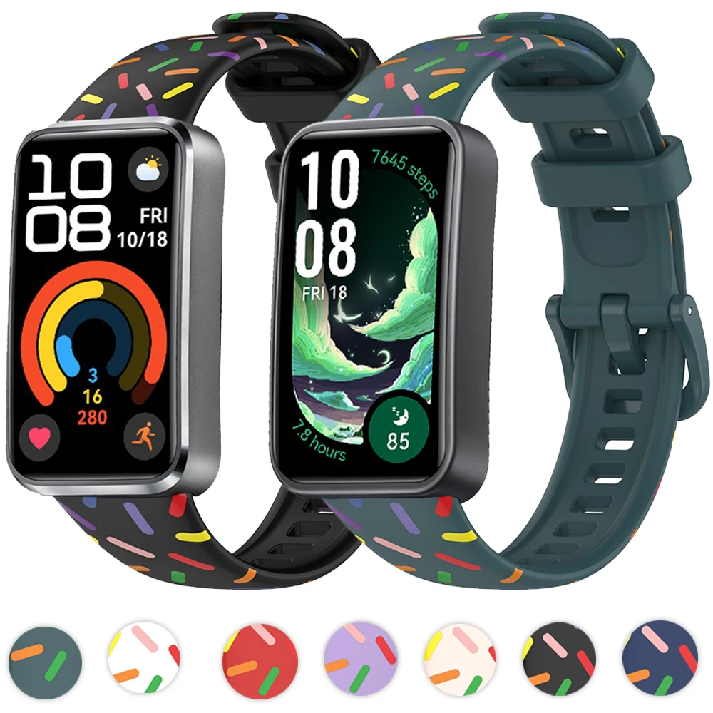 

Soft Silicone Strap for Huawei Band 10 9 8 Printed Bracelet Replaceable Wristband Correa for Huawei Band 10 9 Strap Accessories
