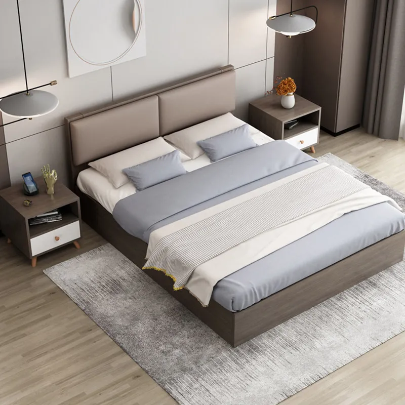 

master bedroom double bed with storage 1.5 meters comfortable bed frames Tatami multifunctional mobili per la casa furniture