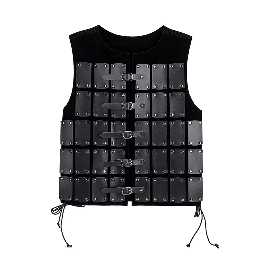 Gilet Steampunk gothique médiéval pour Halloween, en cuir Pu, chevalier Viking guerrier, armure Vintage, accessoires, Costume de Cosplay, nouvelle collection 2025