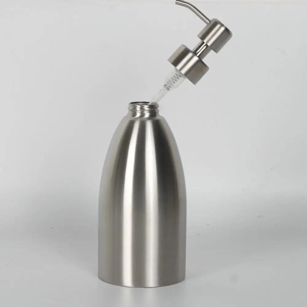 

500ml Stainless Steel Soap Dispenser Refillable Press Type Shower Gel Bottles Practical Multifunctional Liquid Soap Container