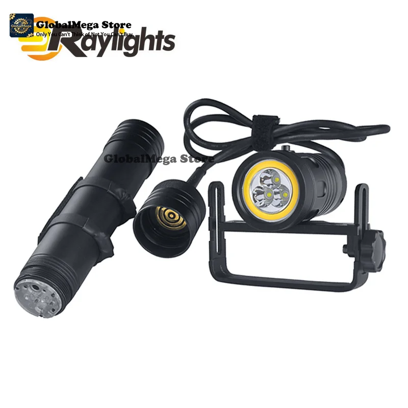 COB Led Flashlight IP68 Scuba Diving LED Flashlight Underwater Rechargeable Canister Torch Rechargeable Battery DC 12V Emergency