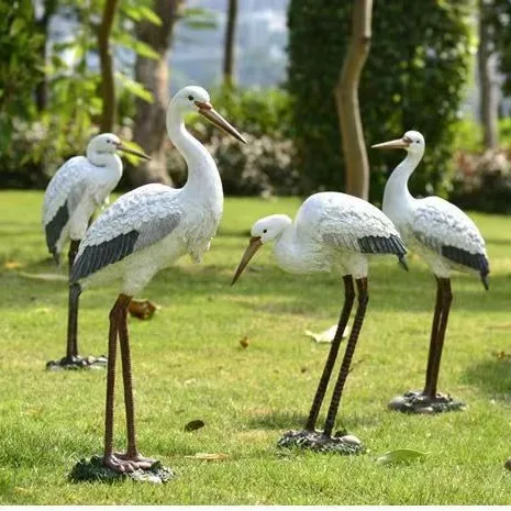 

Simulated heron ornaments, outdoor garden courtyard ornaments, landscape decoration, white heron resin handicrafts