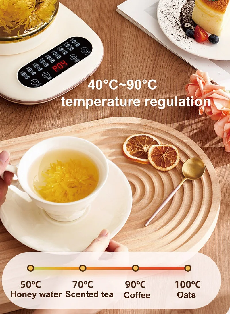 1.8L Home Health Pot Thickened Glass Electric Kettle Tea Maker Office Multi-function Flower Tea 24h Appointment Stew Pot 800W view 4