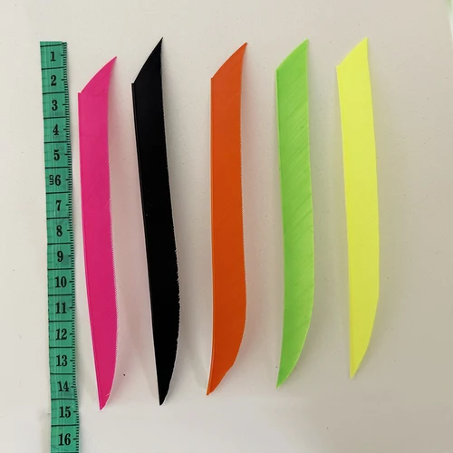 Imagen 2 del producto 100 Uds 5 ""forma de cuchillo Fletches de tiro con arco plumas de flecha Fletching alas derechas pluma de pavo accesorios de flecha de caza