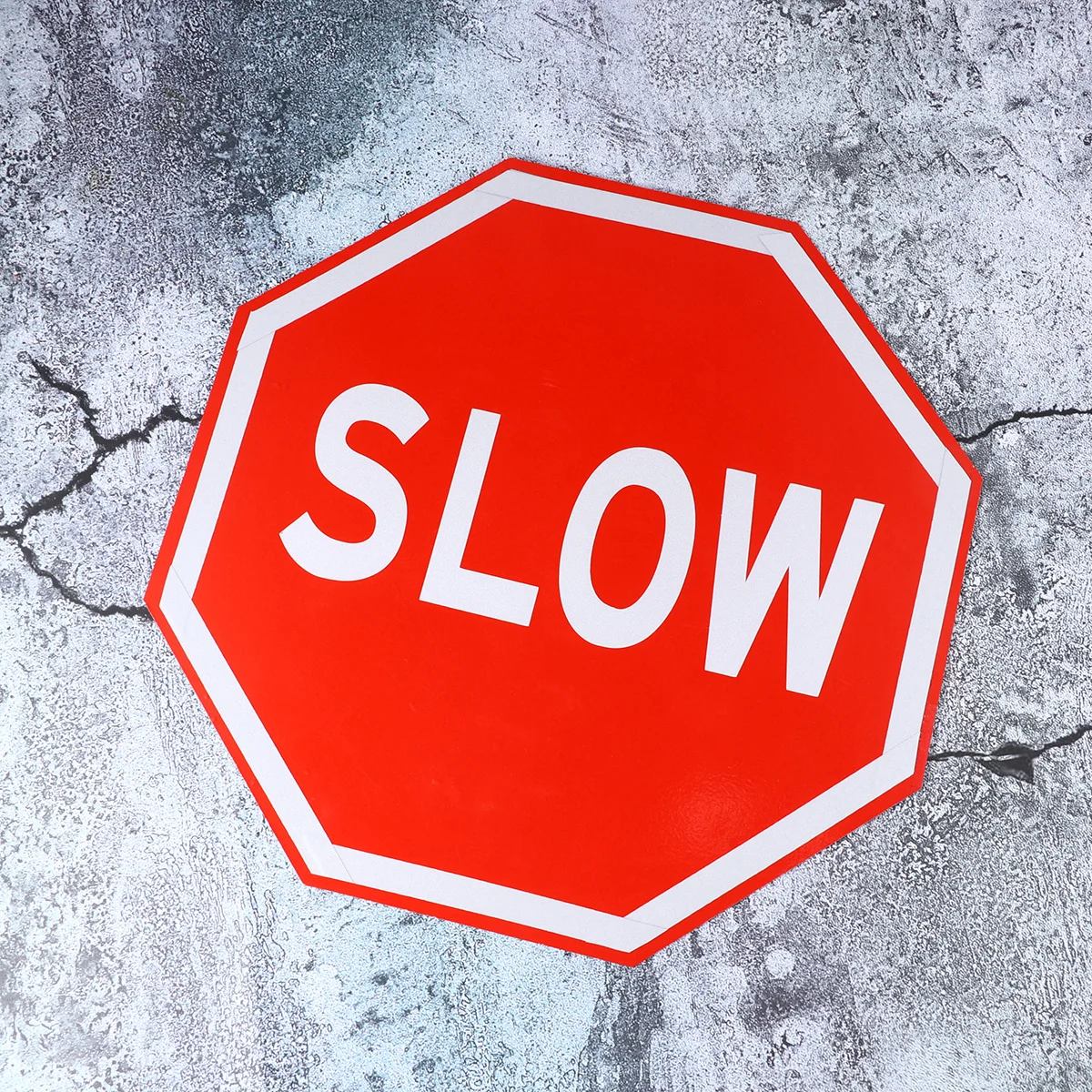 1 قطعة إشارة المرور البطيئة لوحة الألومنيوم قسط دائم الجدار الديكور داخلي في الهواء الطلق استخدام الأحمر المثمن علامة الشارع السلامة #5