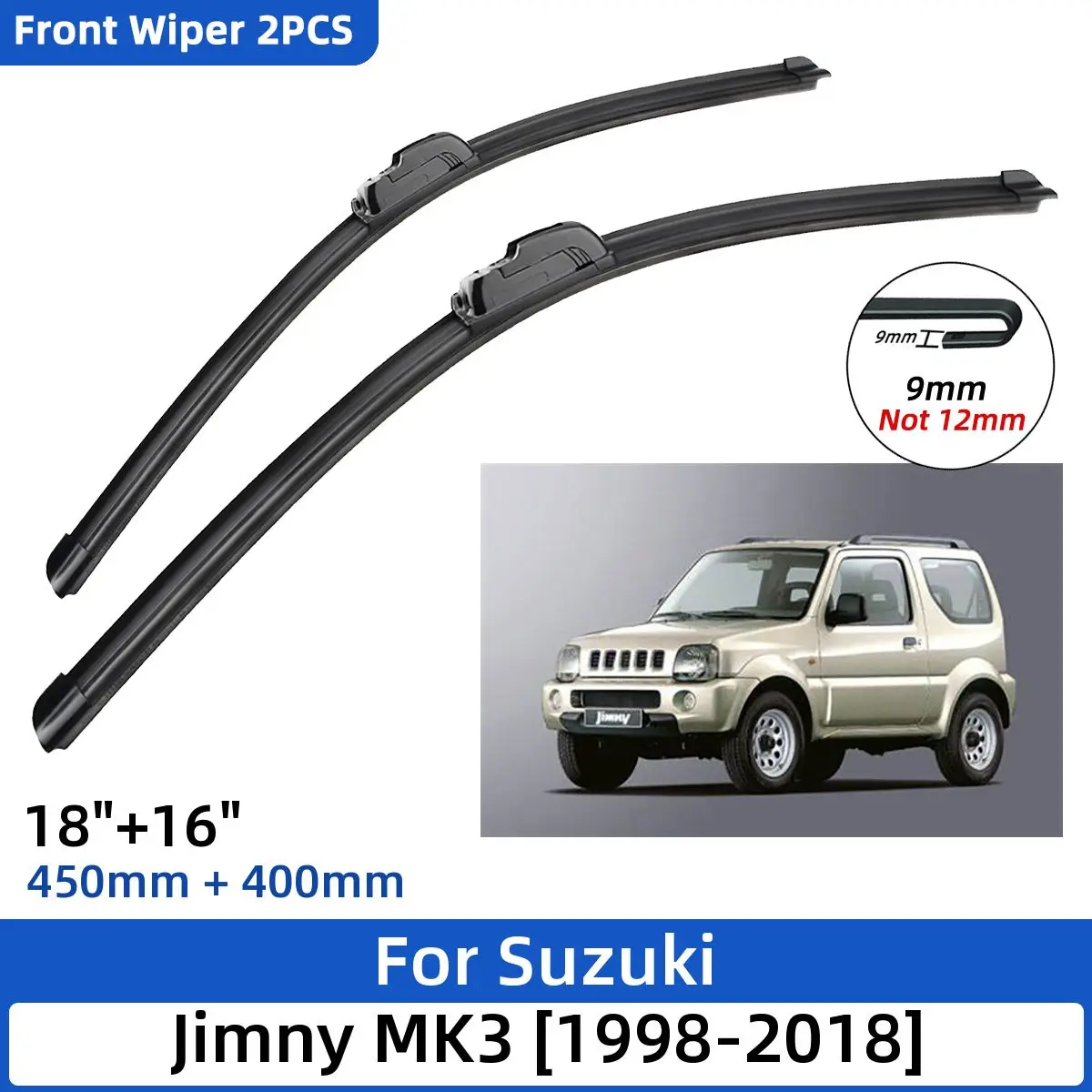 

2 шт., щётки стеклоочистителя для Suzuki Jimny MK3 1998-2018 18 + 16 дюймов