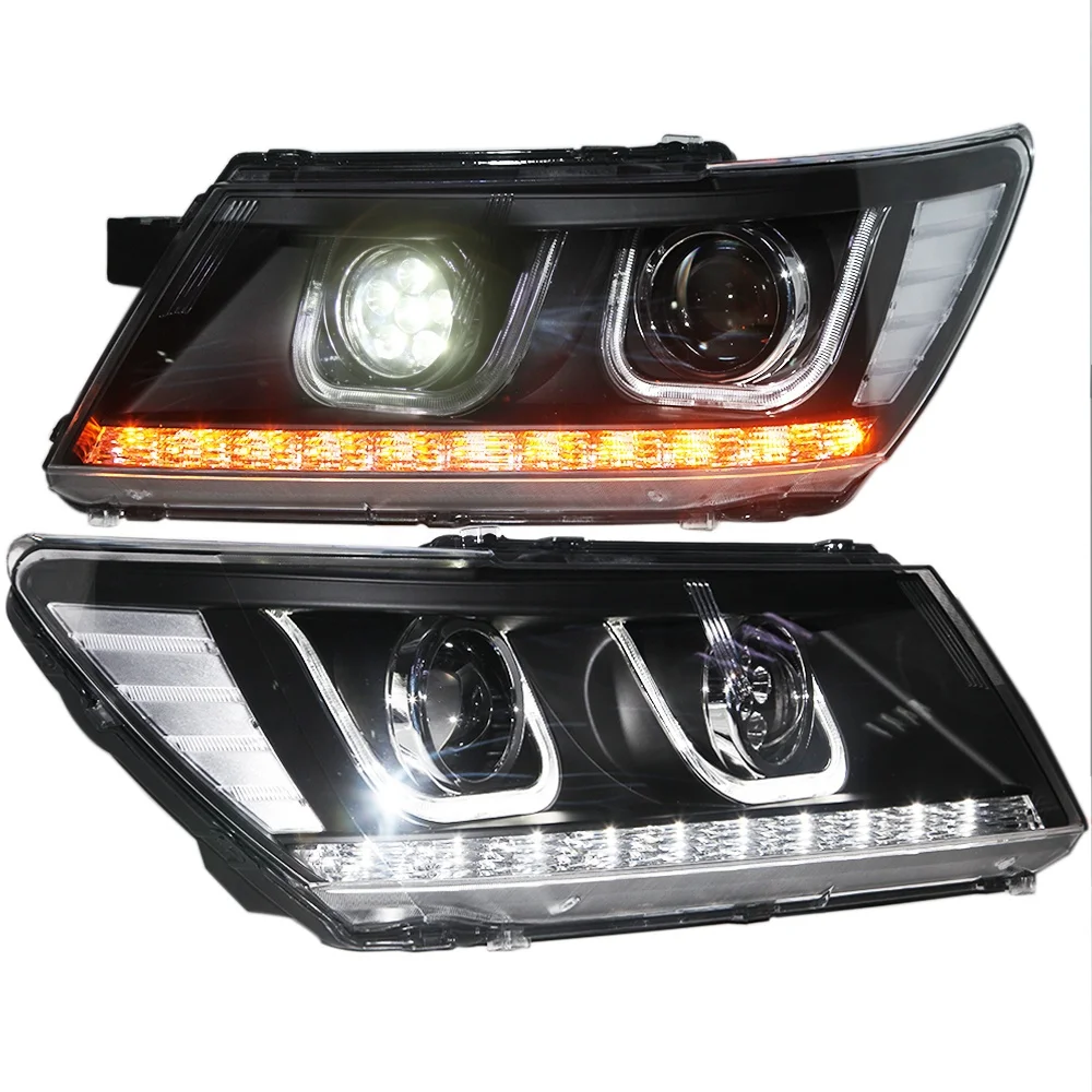 Journey JCUV Fiat Freemont LED Strip Headlight U Style LED Light High Beam 2009-2014 Year For Dodge