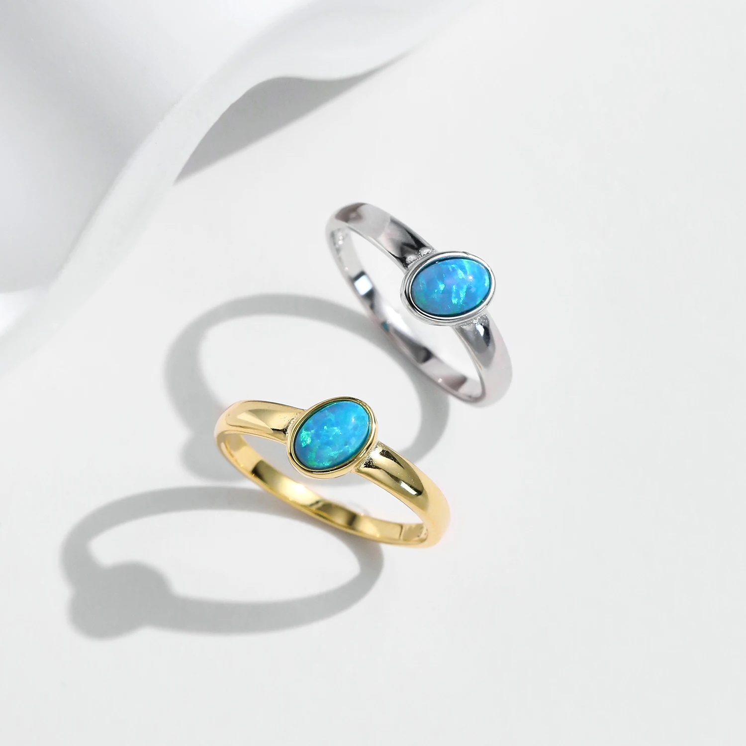 MODIAN 925 Sterling Silver Irregular Oval Opal Charming Finger Ring Platinum Plated Vintage Rings For Women Silver Jewelry Gift