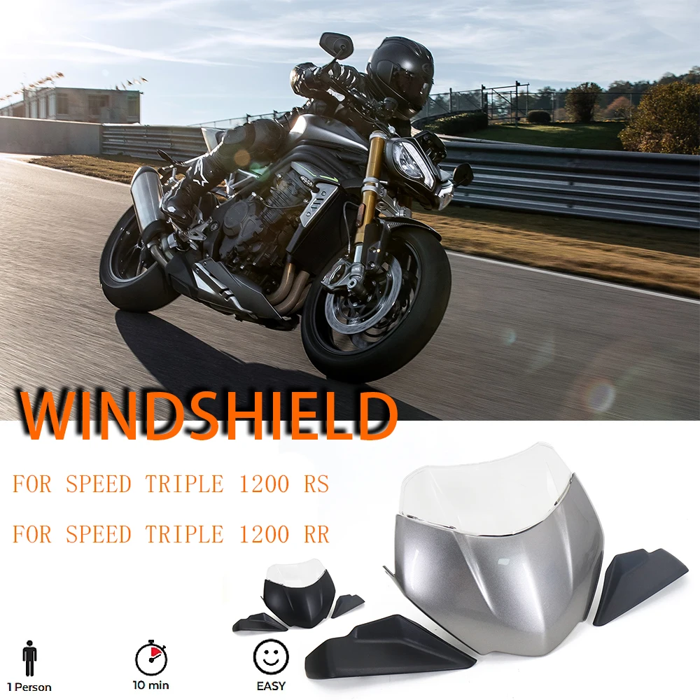 

Fit For Speed Triple 1200 RS RR 2021- Windshield Windscreens Motorcycle Accessories Wind Deflector Speed Triple 1200 RR