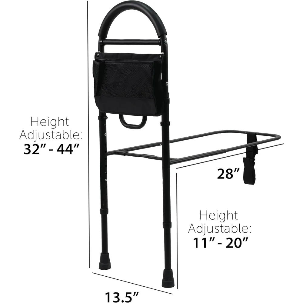 Bed Rail: Adjustable Safety Assist Rail for Elderly, Adults, Seniors - Guard Rail for Single, Twin, Full, Queen and King Beds