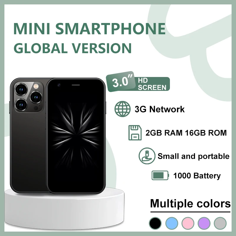 ONEMYTH Mini Android Pocket Smartphone, Dual SIM, 3,0-inch scherm, 2GB+16GB opslag, ondersteunt WhatsApp, WiFi - afbeelding 2