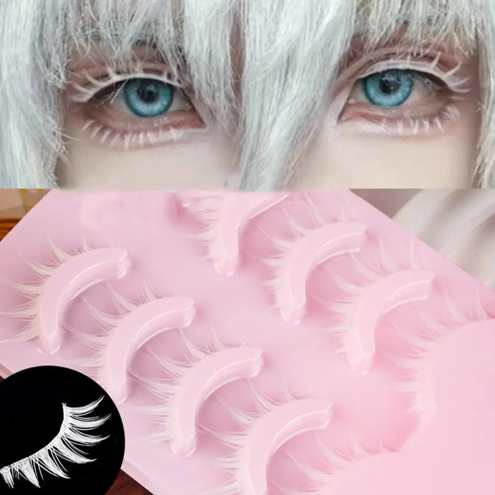 

10Clusters Lashes Extension White Whole Cluster Eyelashes Dense Long Lasting Fluffy False Eyelashes Cosplay Makeup
