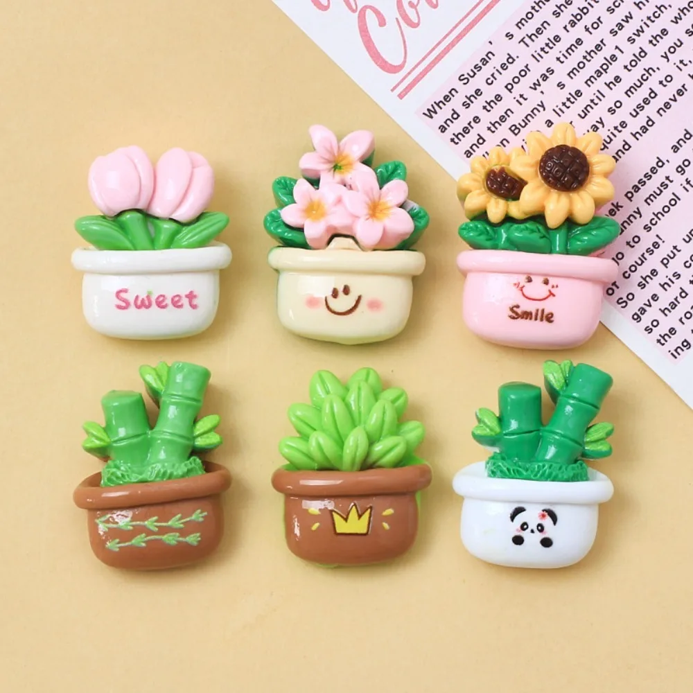 

10Pcs Kawii resin Flower Plant Series Miniature Flat Back Cabochons For Hairpin Scrapbooking DIY Home Decor Craft Accessories