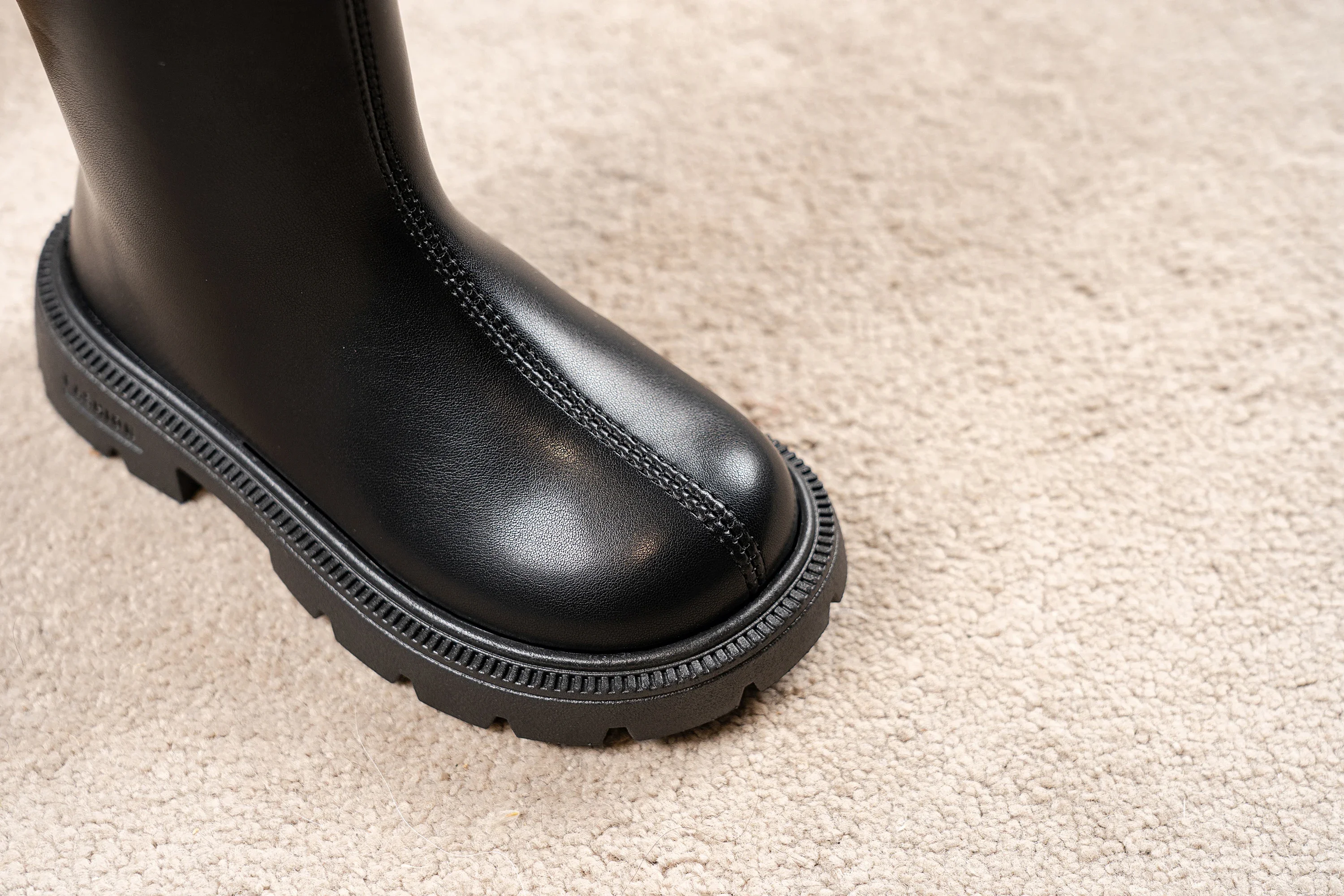 2026 Neue Mädchen-Winterstiefel, hoch, mit Fleecefutter, warm, rutschfest, dicke Sohle, Reißverschluss hinten, für kaltes Wetter, tägliche Outdoor-Stiefel – Detail 6