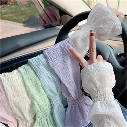 Summer Long Fingerless Gloves Women Sun Protection Sleeves Gloves Lace Mesh Driving Arm Sleeve Sunscreen UV Breathable Mittens