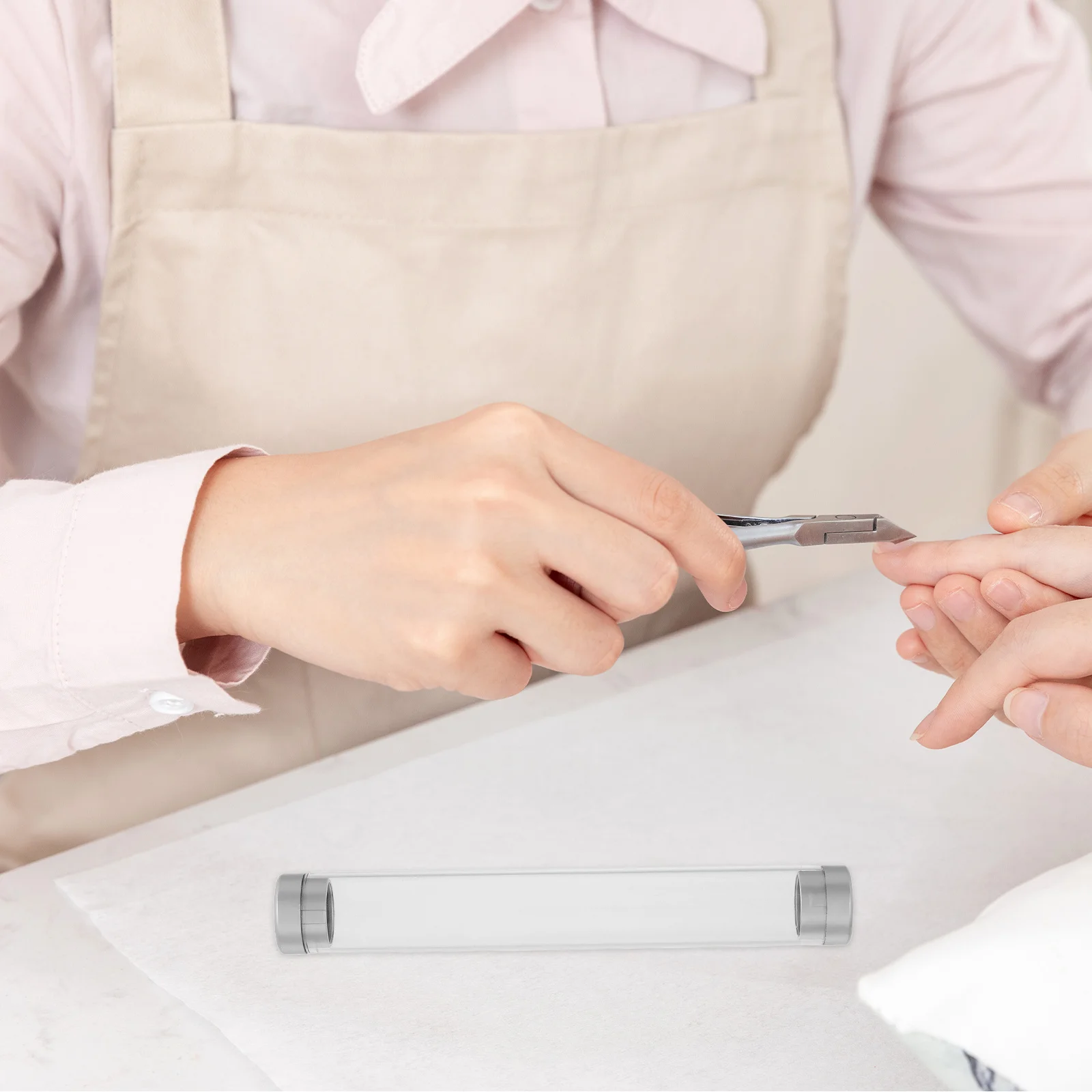 Scatola portaoggetti per pinzette in plastica trasparente per strumenti per l'estensione delle ciglia Custodia da viaggio per organizer Accessori per il trucco per manicure Tech Lash