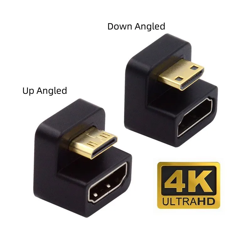 360 Degree Angled U-shaped L Up Down Converter Mini HD Male to HDMI-compatible 2.1V Female Extension 4K 8K 60Hz 120Hz Adapter