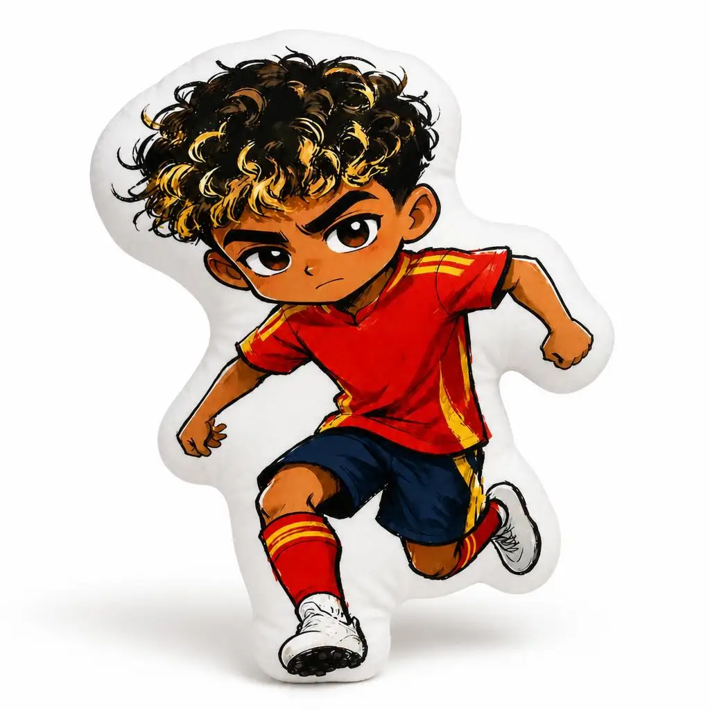 Lamines Soccer Spain Football Yamals Sports Number 19 Chibi Plush Pillow Cushion Stuffed Throw Pillow Home Decor Gift Sofa Bed