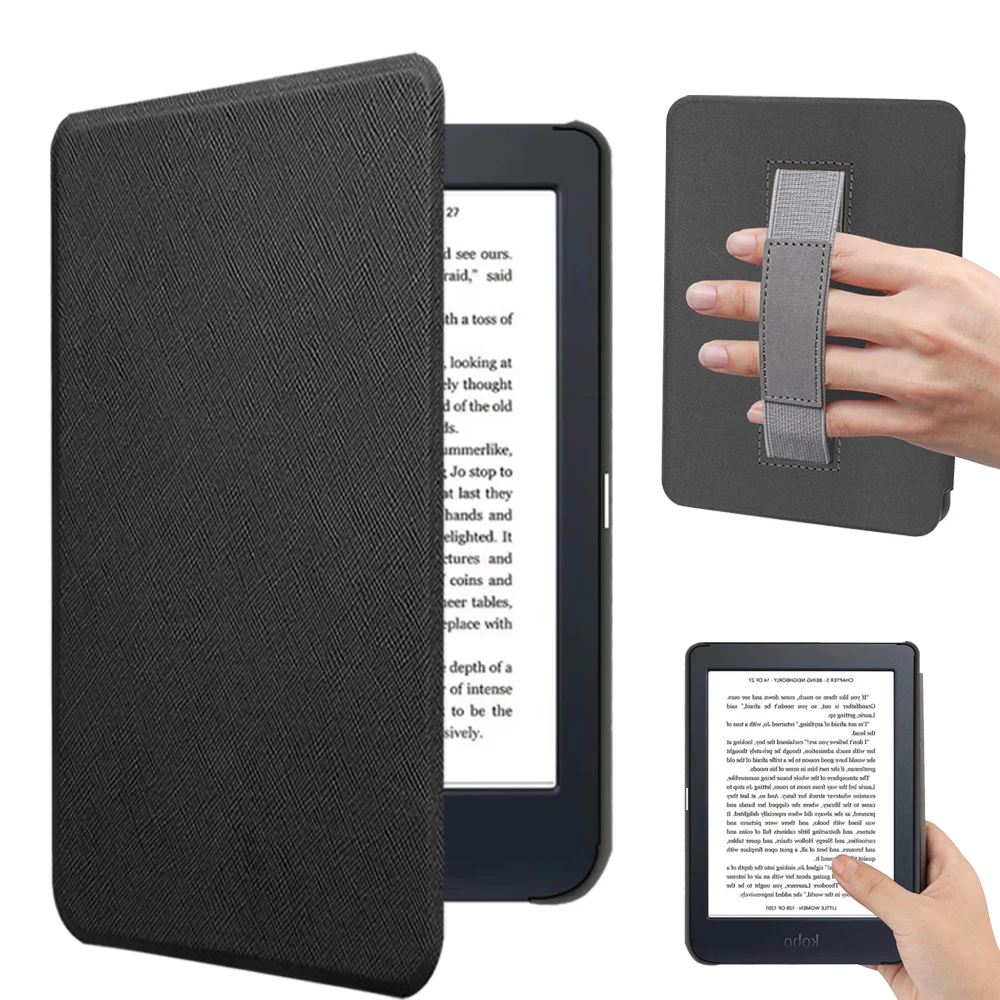 Handle Case for 6" Kobo Nia 2020 Ereader Book Cover Kobo N306 PU Leather Shell Hard Cases