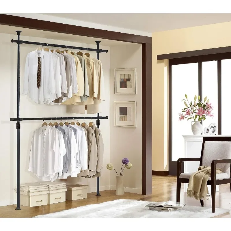 Heavy Duty One Touch System Load 352LBS Clothing Racks for Hanging Clothes Metal Wardrobe Closet System