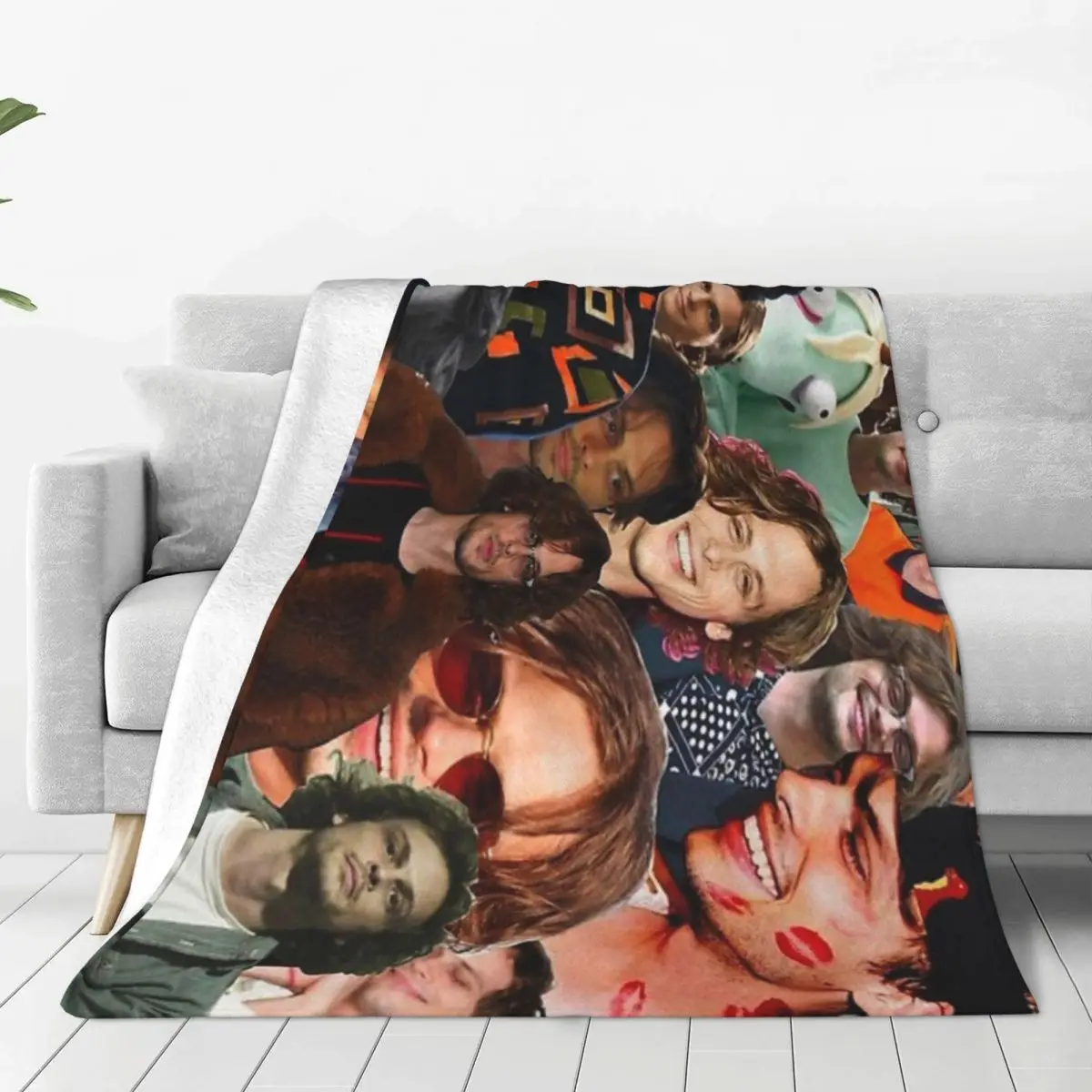 

Matthew Gray Gubler Collage Blanket Sofa Bedroom Bed Home Office Nap Blanket Car Travel Picnic Blankets Gift