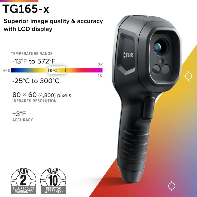 FLIR TG165-X Thermal Imaging Camera with Bullseye Laser: Commercial Grade Infrared Camera for Building Inspection, HVAC