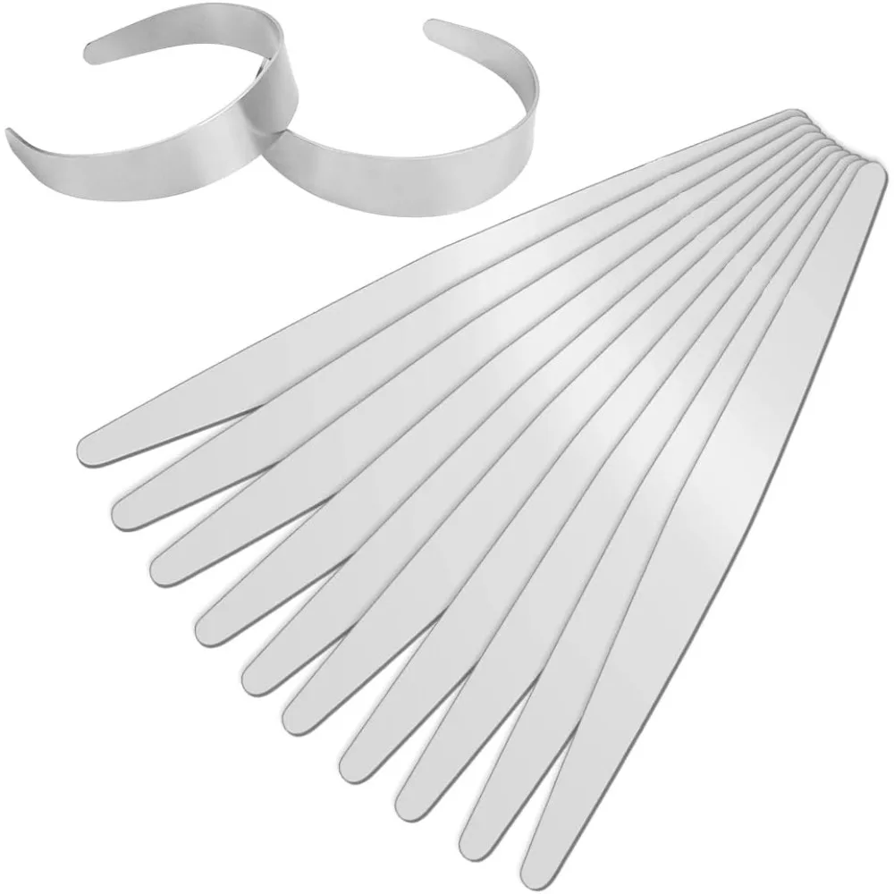 

12Pcs Tapered Bracelet Blanks Jewelry Metal Stamping Tools 304 Stainless Steel Bangle Blank Bar Cuff Bracelet Blanks Jewelry