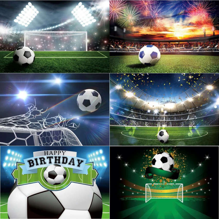 

Photography Backdrop Football Field Spotlight Green Lawn Background Children Birthday Party Decor Baby Portrait Custom Photocall