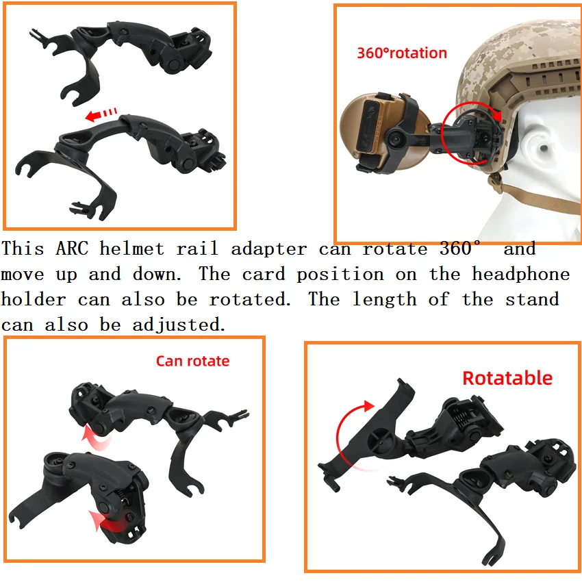 Imagem -06 - Tac-sky Adaptador de Trilho de Capacete Comtac ii Iii Acessórios Táticos Arc Ops-core Suporte de Capacete Capacete Rápido ts