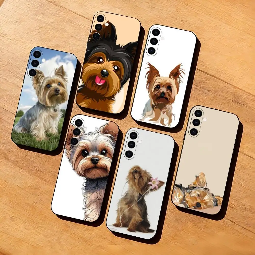 

Cute Y-Yorkshire T-Terrier puppy Phone Case For Samsung Galaxy A73,A72,A71,A70,A53,A52,A51,Soft Silicone Black Cover