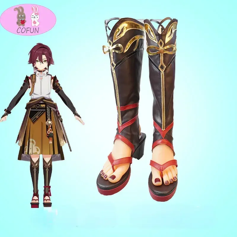 COFUN Genshin Impact Shikanoin Heizou Scarpe Cosplay Zoccoli Scarpe da combattimento universali Gioco di ruolo Accessori usati Gioco caldo Nuovo 2022