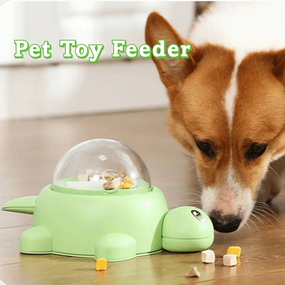 

Green Turtle-Shaped Pet Toy Feeder Foot-Press Rotating with 3 Lids Cat Treat Dispenser 15/20/25mm Hole Easy To Install