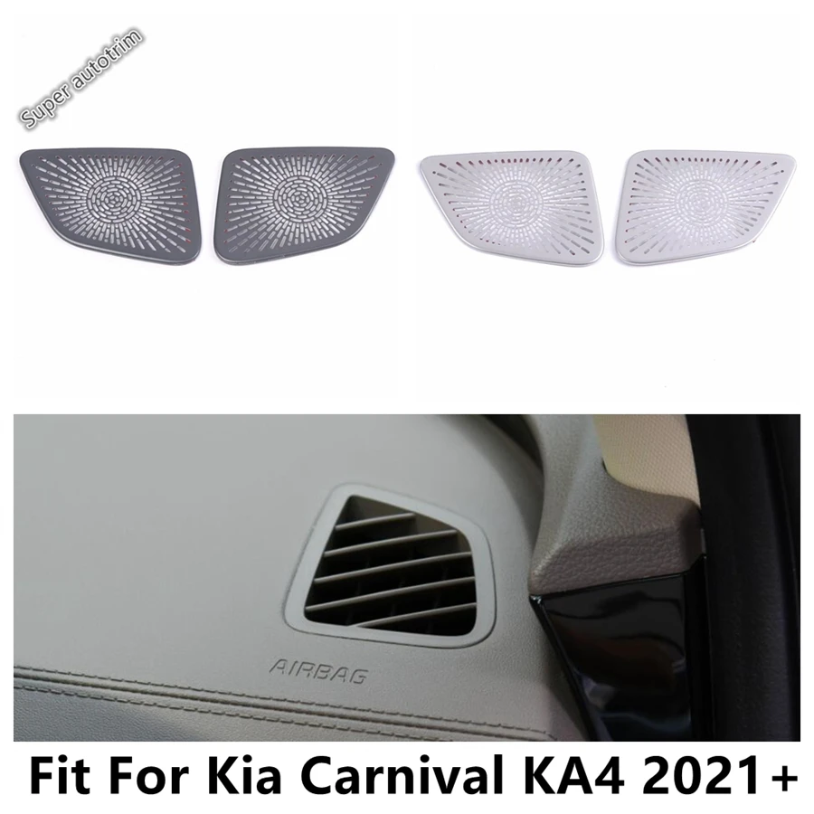 

Dashboard Front AC Air Conditioning Vent Outlet Frame Decorative Sequins Cover Trim Accessories For Kia Carnival KA4 2021 - 2024
