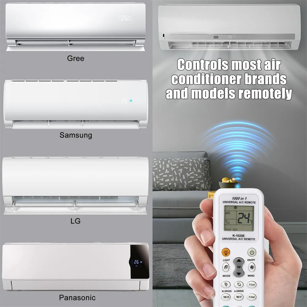 Universal Air Conditioner Remote Control for LG Gree Midea Toshiba Haier Daikin Hitachi Mitsubishi Fujitsu Daewoo Samsung Sanyo