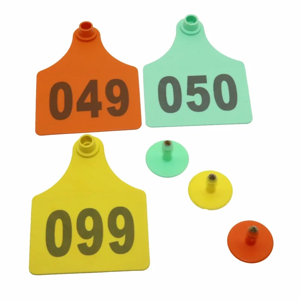 98*75mm Big Animal Ear tag Cow Cattle Ear Tag Signs no.001~100 Tags TPU Typing Label Digital Farm Animal Identification Card