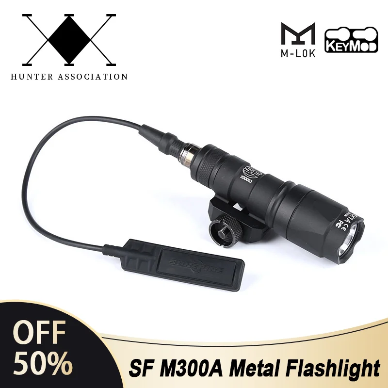 

Tactical Surefir M300 M300A Flashlight SF Fit 20MM Rail MLOK Mount KEYMOD Base Weapon Airsoft Hunting Scout LED Gun Mini Light