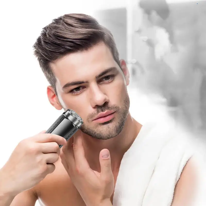 Electric Compact Shaver Small Beard Shaver Trimmer IPX7 Waterproof Digital Display Beard Trimming Tool USB Charging For Male