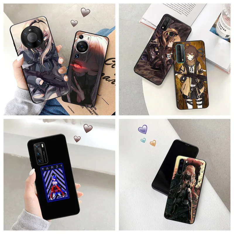 Silicone Black Phone Case for Motorola G200 5G G30 G31 One Fusion Girls Frontline Huawei P40 P30 Lite P20 P Smart iphone6 Cover