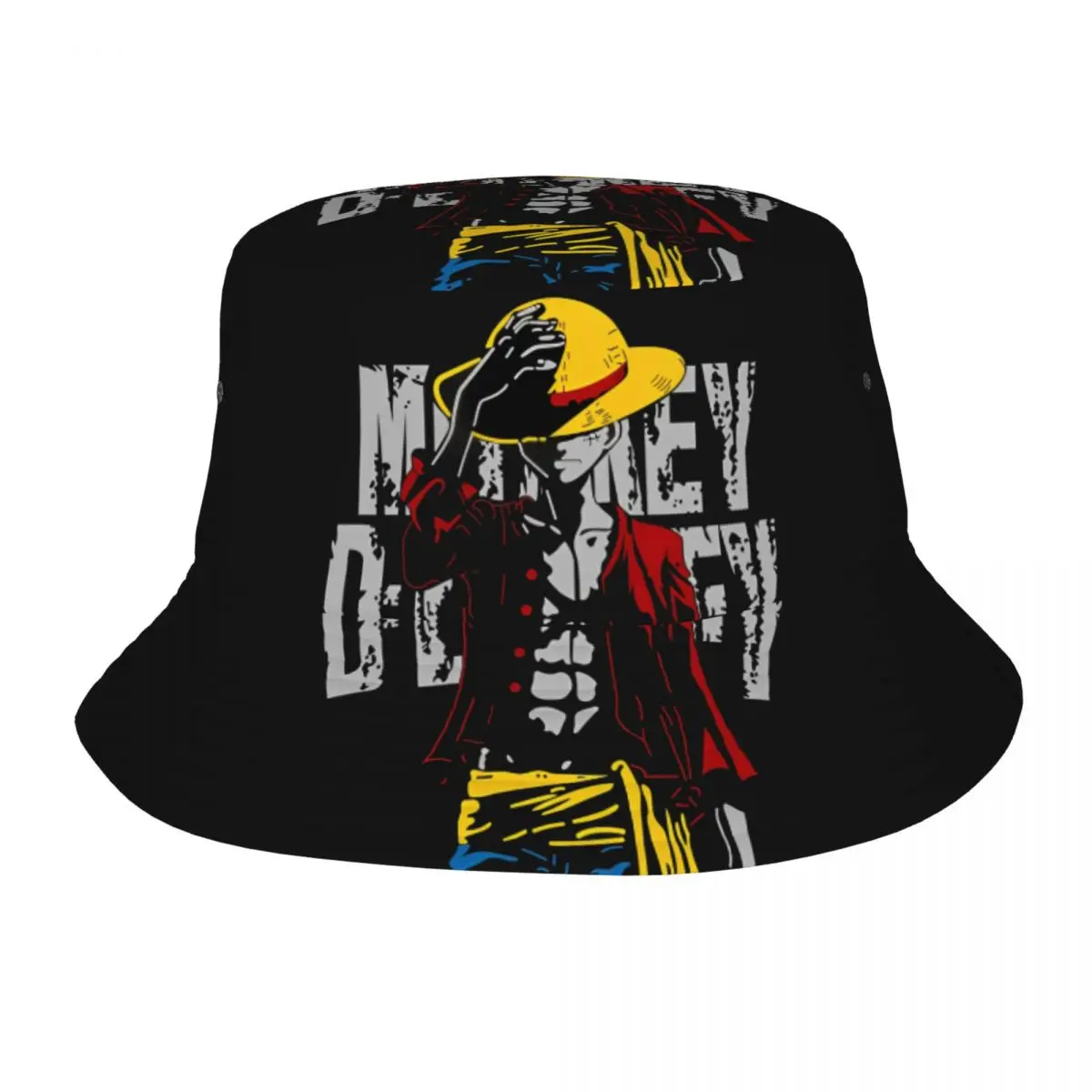 Anime One Piece Bucket Hat for Teen Vocation Monkey D Luffy Sun Hats Streetwear for Outdoor Sports Fisherman Hats Boonie Hat