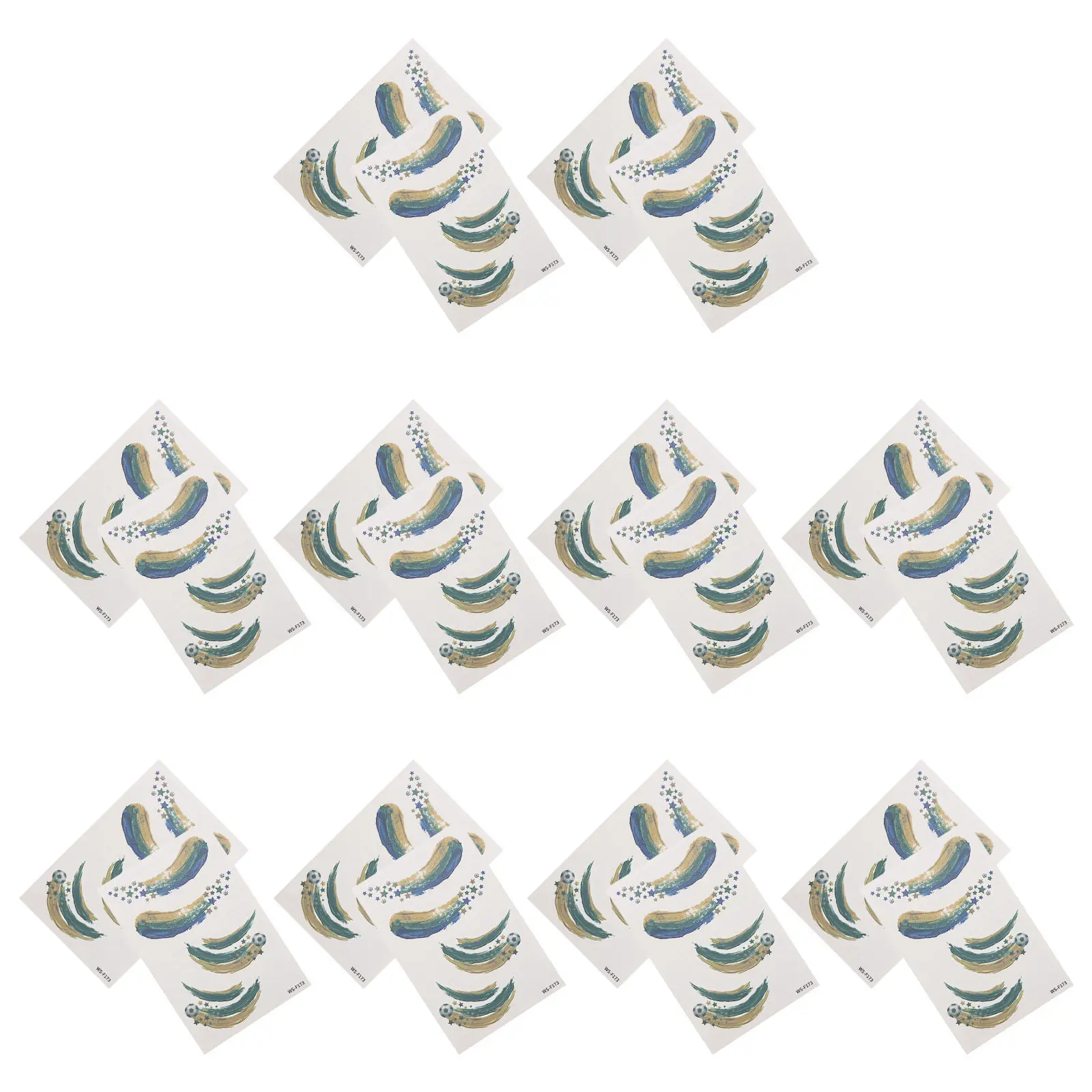 20Pcs Football Temporary Tattoos for Face Brazilian Flag Soccer Team Motifs Sweat Resistant Vibrant Color Game Day Party