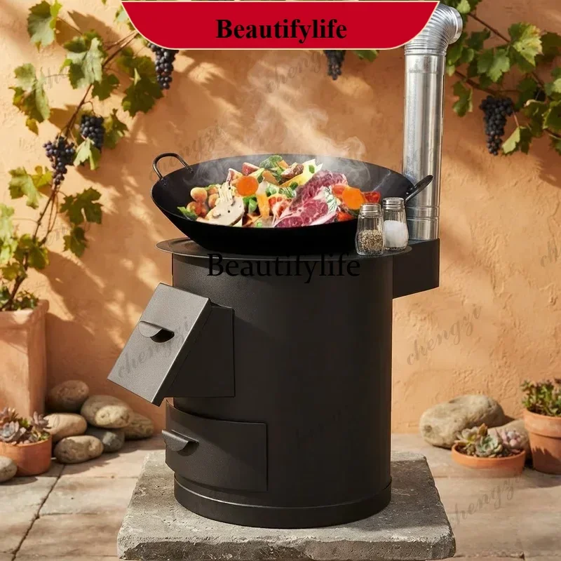 Portable Wood Burning Chimeneas Smokeless Fire Pit Stove Outdoor Heater for Camping Patio Garden Mobile Brazier Large