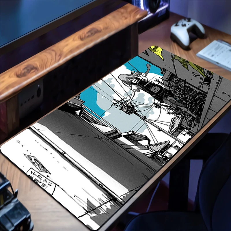 

Mouse Pad Laptop Non-slip Esports Office Monochrome Comic Laptop Desk Mat Game Player Mousepad Mini PC Accessories Keyboard Pad