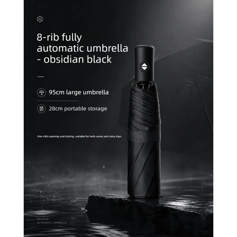 Fully Automatic Thickened Folding Umbrella Sun and Rainproof Sunscreen for Women Enlarged Reinforced
