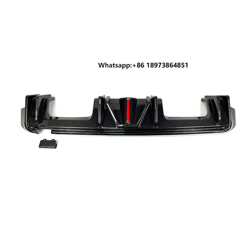 

Exterior Accessories AK Style LED Diffuser Carbon Fiber Rear Bumper Lip Spoiler Rear Diffuser for G80 M3 G82 M4 2021+