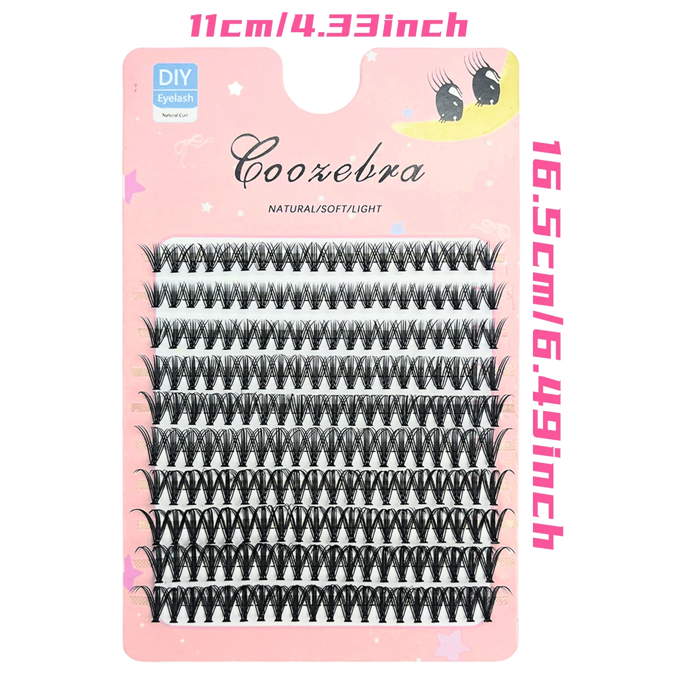 Natürlich aussehende 20D-DIY-Wimpern – weiche, wispige Cluster-Wimpern in gemischten Längen (9–16 mm) – D-Curl, flauschig und voluminös, wiederverwendbar