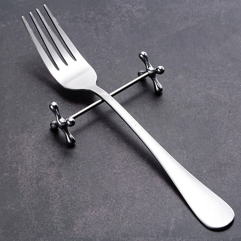 12 Pcs Zinc Alloy Chopsticks Rest Spoons Stand Forks Knives Holder Rack Stand Metal Craft Table Decoration